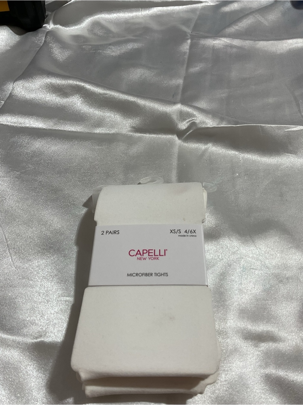 Capelli of New York Women's White Microfiber Tights - 2 Pairs
